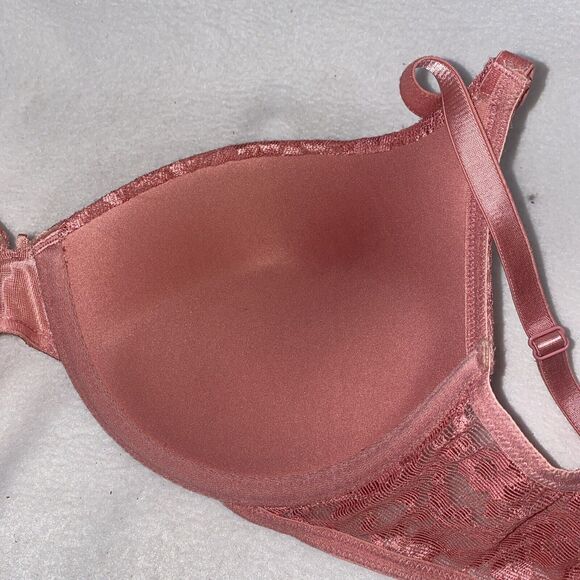 Victoria Secret Womens 36D Floral Lace Lined Push Up Bra Pink - Picture 6 of 8